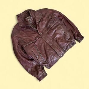 Vintage Colebrook Brown Leather Bomber Jacket Heavyweight Thinsulate Men’s L